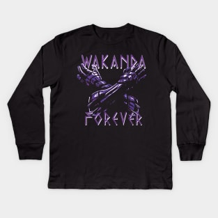 wakanda forever gesture Kids Long Sleeve T-Shirt